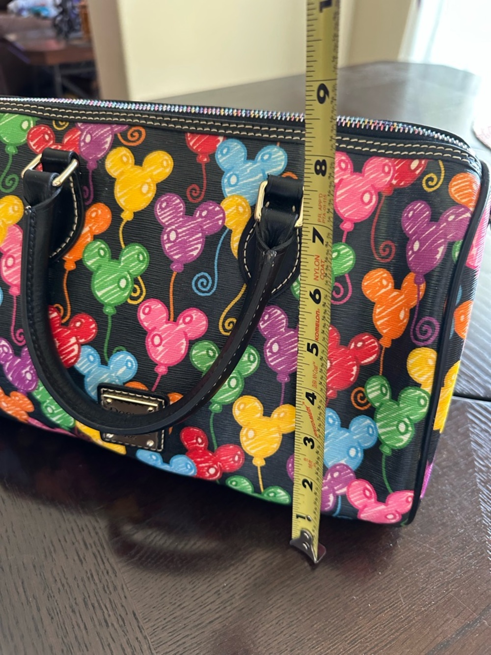 Dooney & Bourke Disney Black Multicolor Balloon Print Satchel - Picture 5 of 5